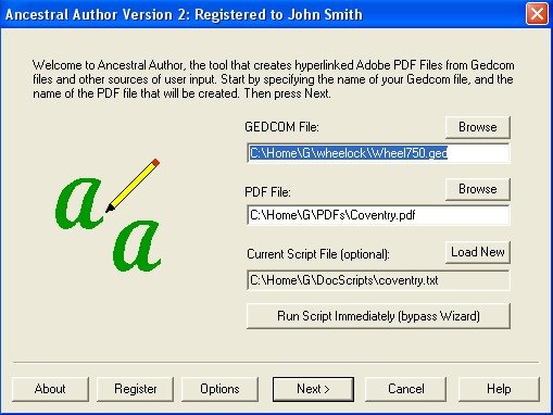 Ancestral Author Screenshot